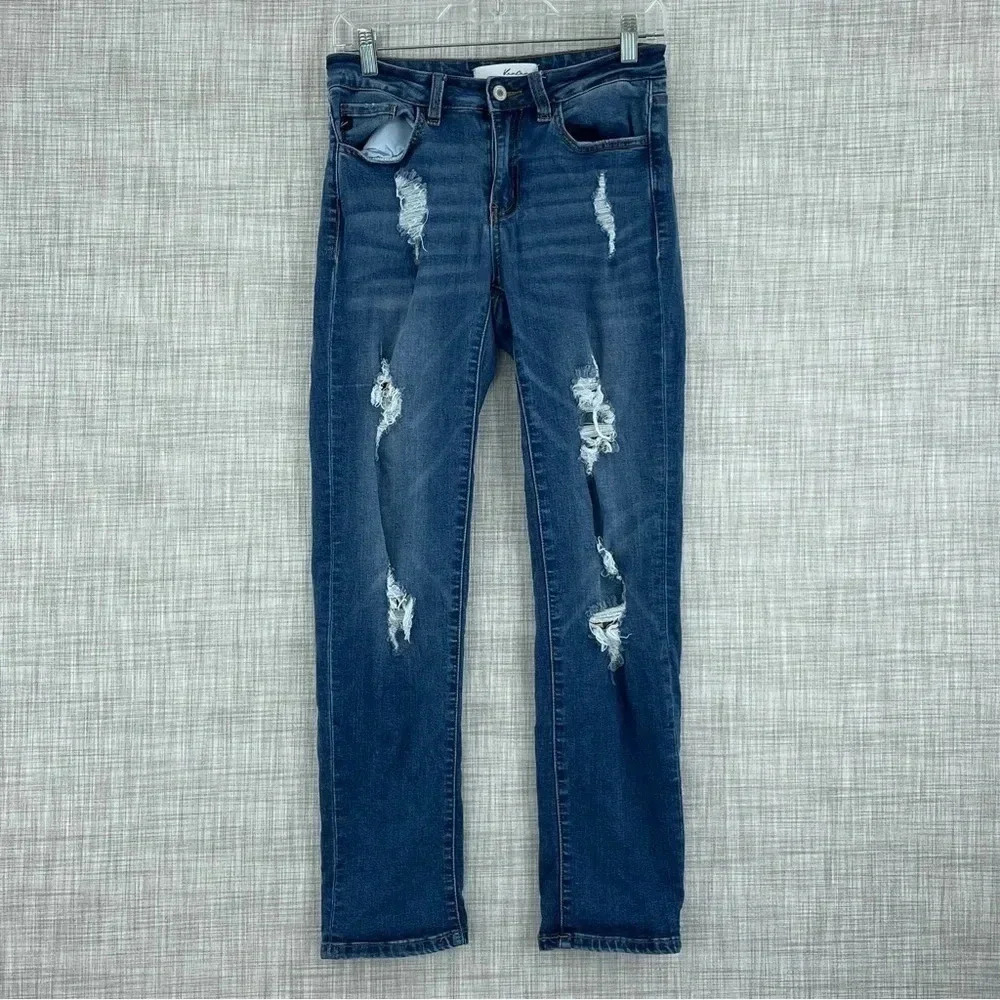 KanCan Womens Size 5 Distressed estillo jeans 1808